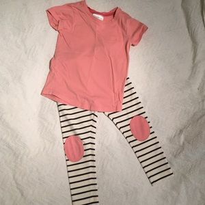 Hanna striped leggings with matching t-shirt, EUC!